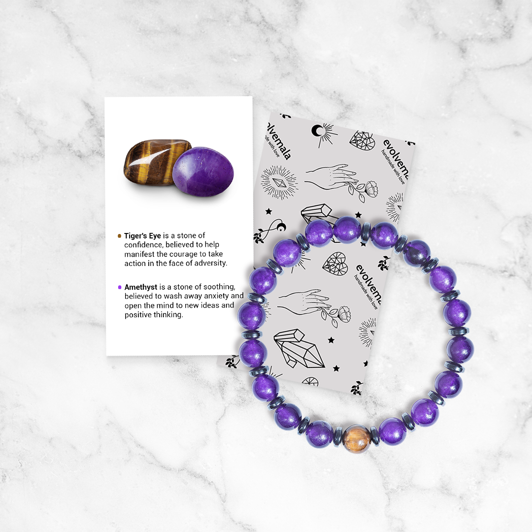 Amethyst & Tiger's Eye 'Fearless' Bracelet