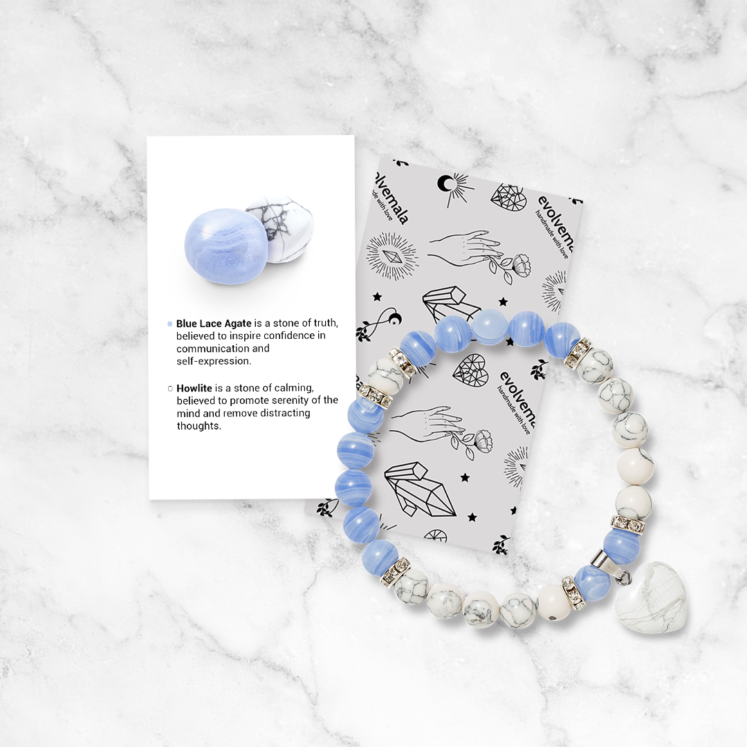 Blue Lace Agate & Howlite 'Dreamer' Bracelet