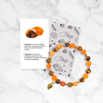 Carnelian & Tiger's Eye 'New Leaf' Bracelet