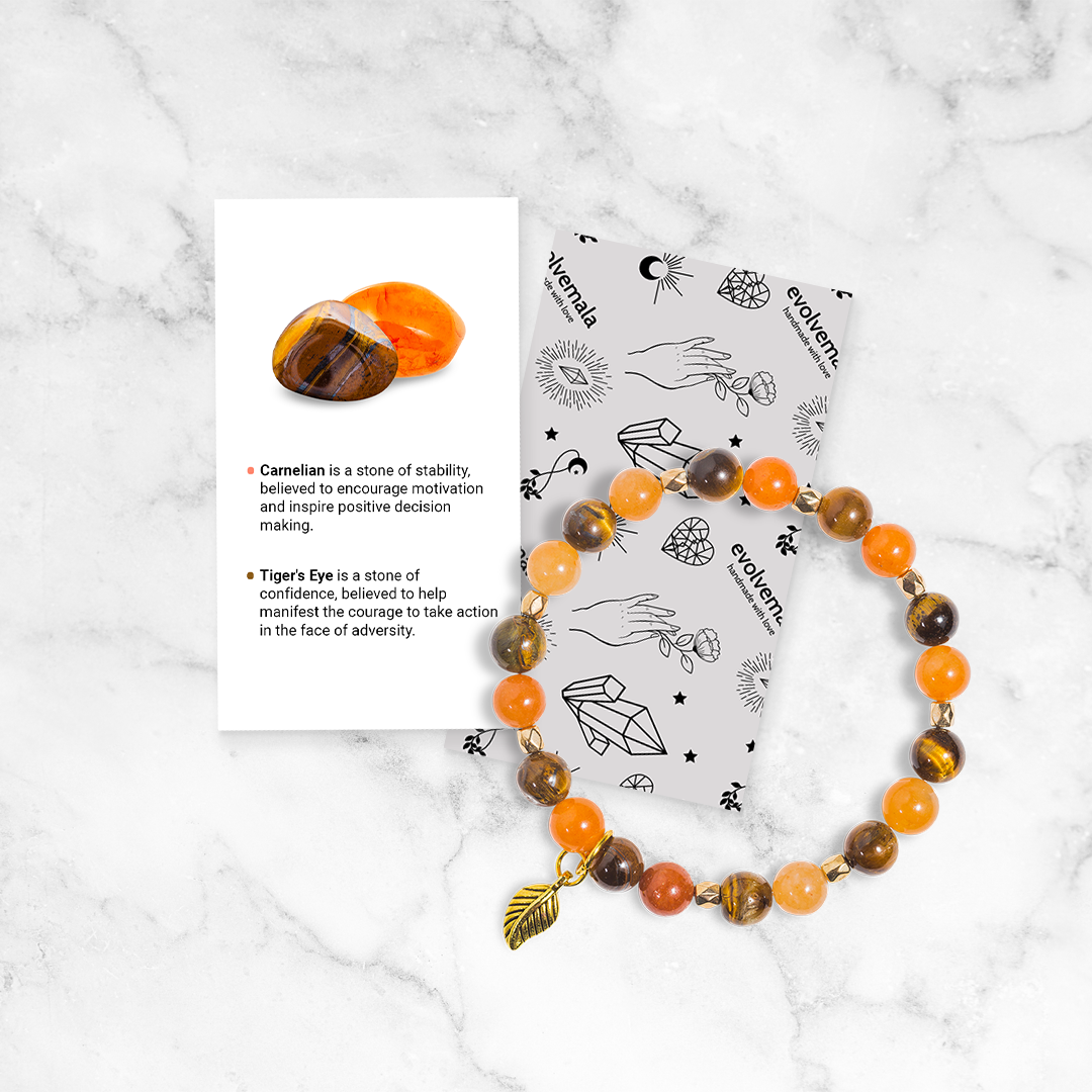 Carnelian & Tiger's Eye 'New Leaf' Bracelet