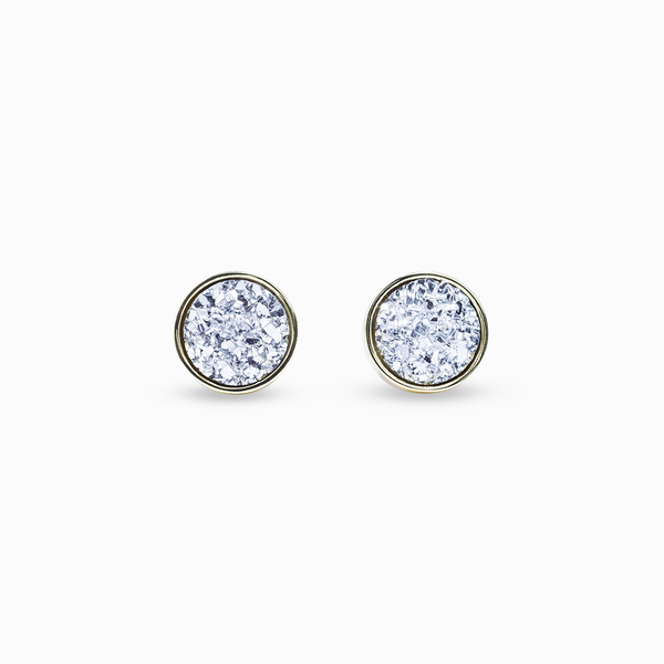 Clear Druzy Quartz Earrings