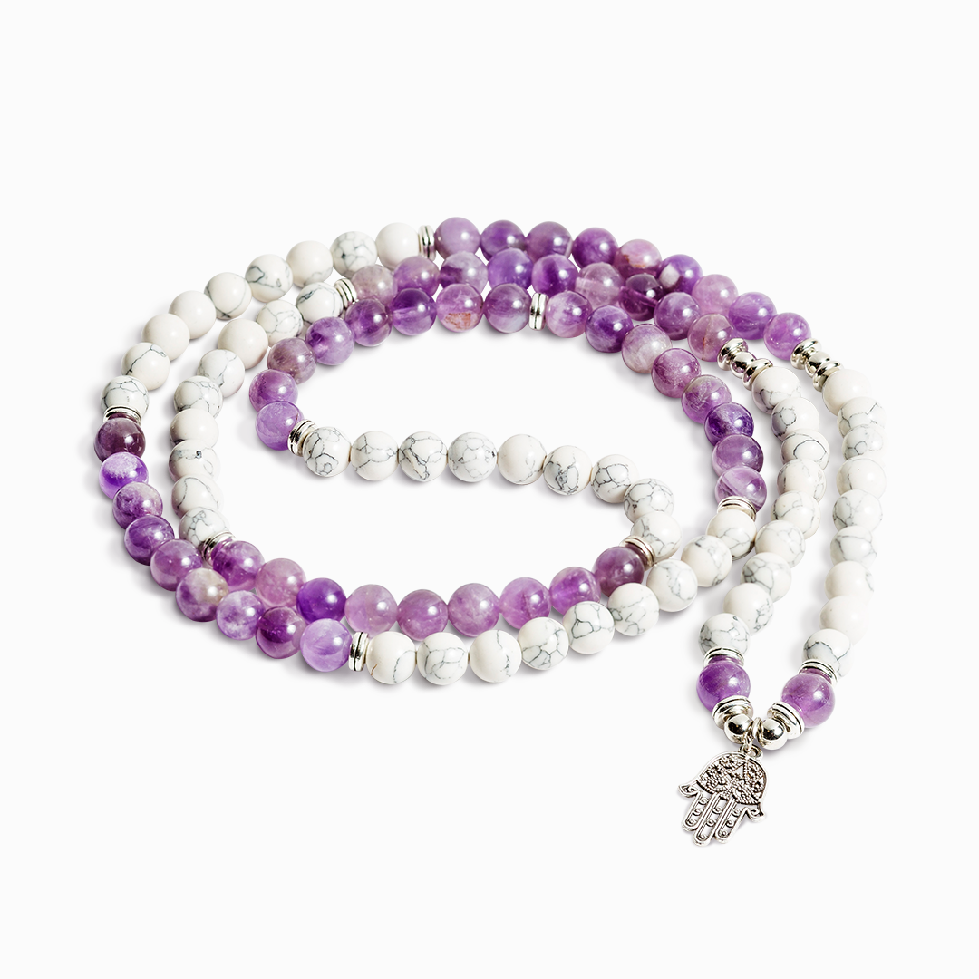 Amethyst & Howlite 108 Bead Mala