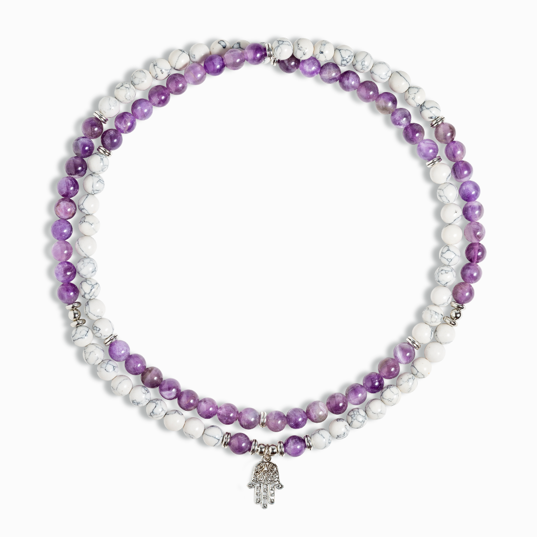 Amethyst & Howlite 108 Bead Mala