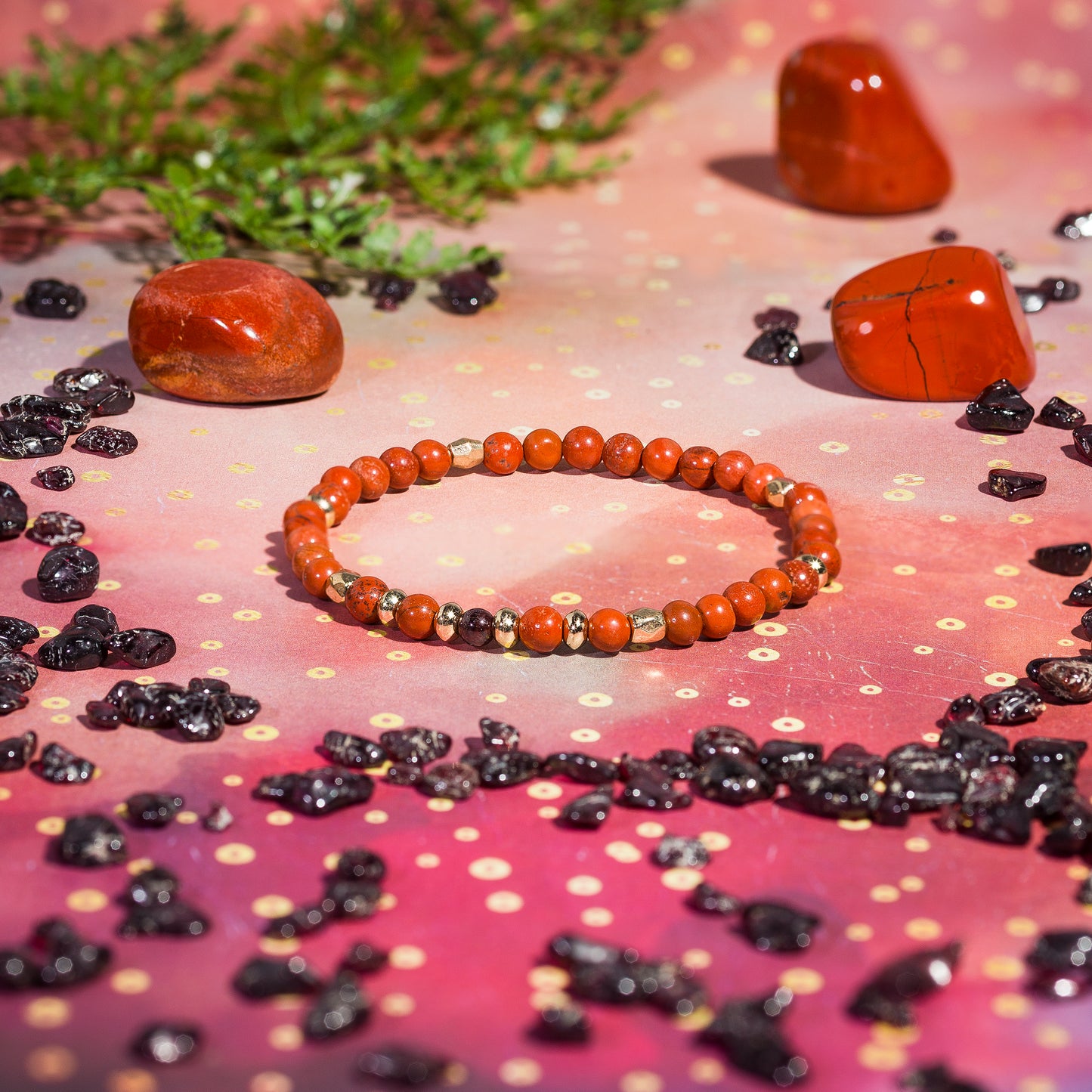 Garnet & Red Jasper Mini Gemstone Bracelet
