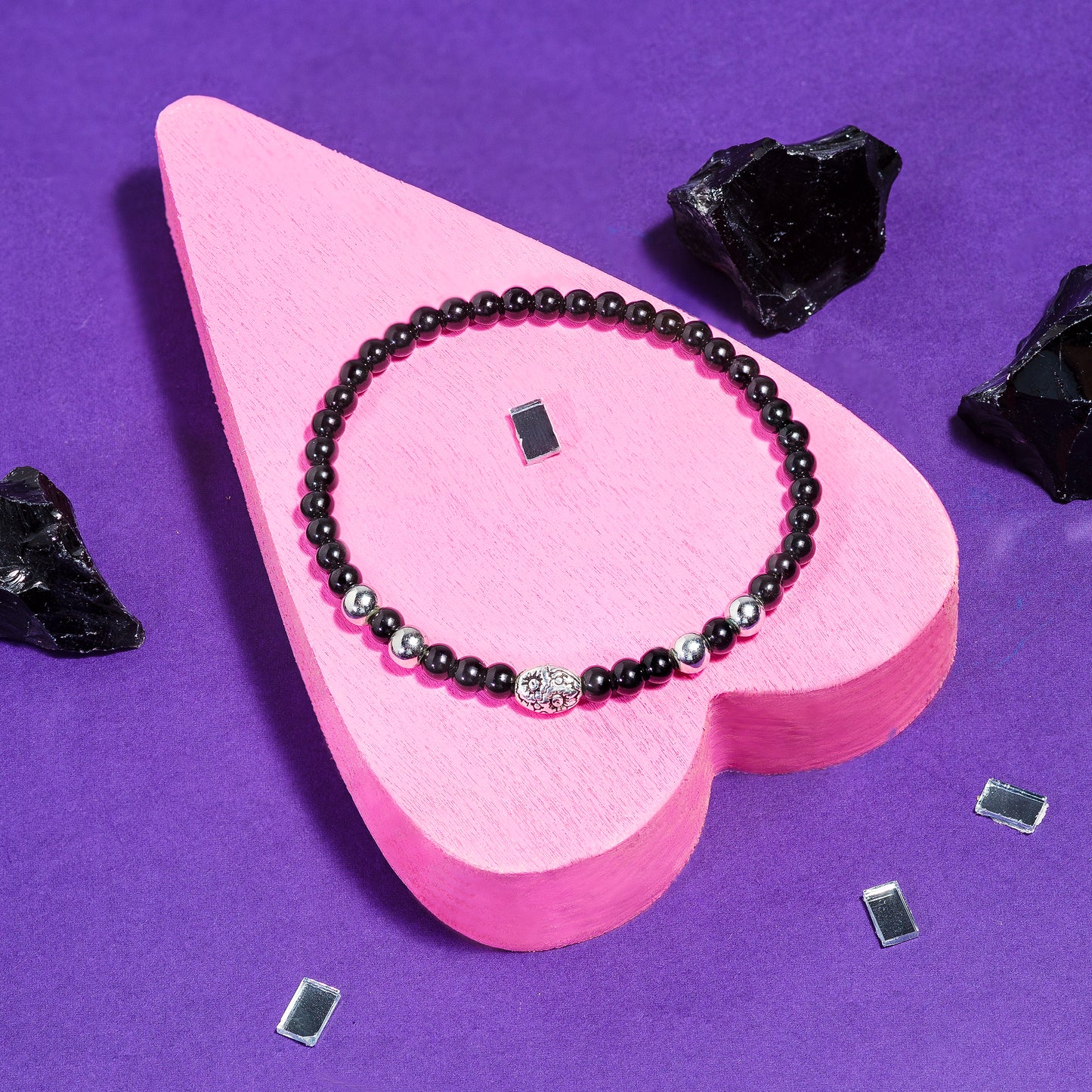 Obsidian & Hematite Mini Gemstone Bracelet