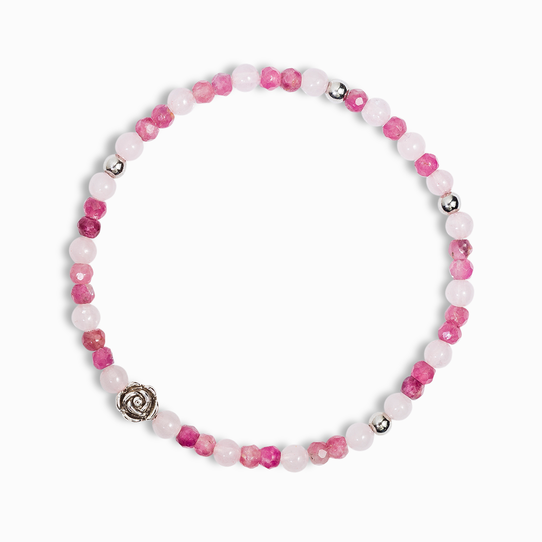 Pink Tourmaline & Rose Quartz Mini Gemstone Bracelet