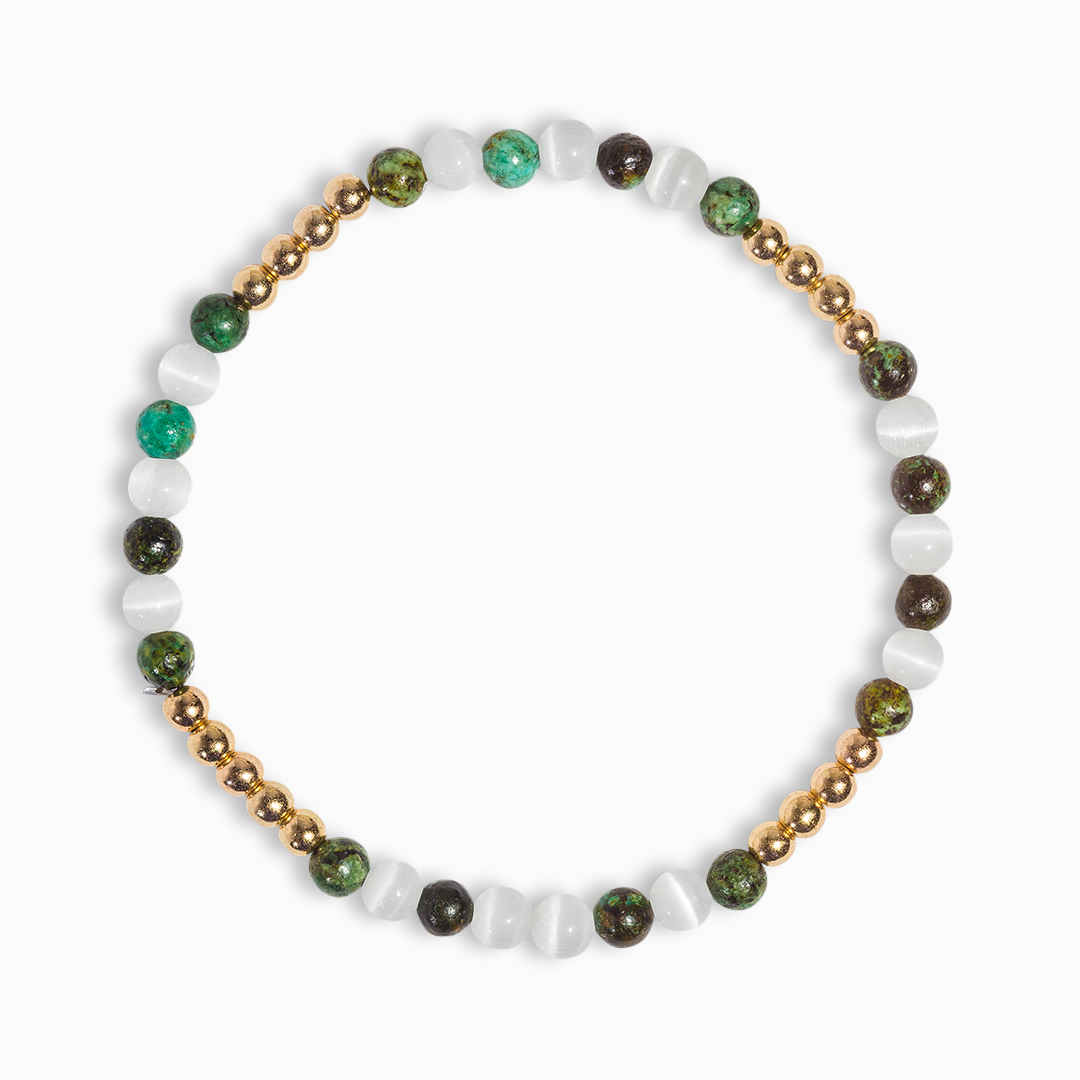 African Turquoise & Selenite Mini Gemstone Bracelet