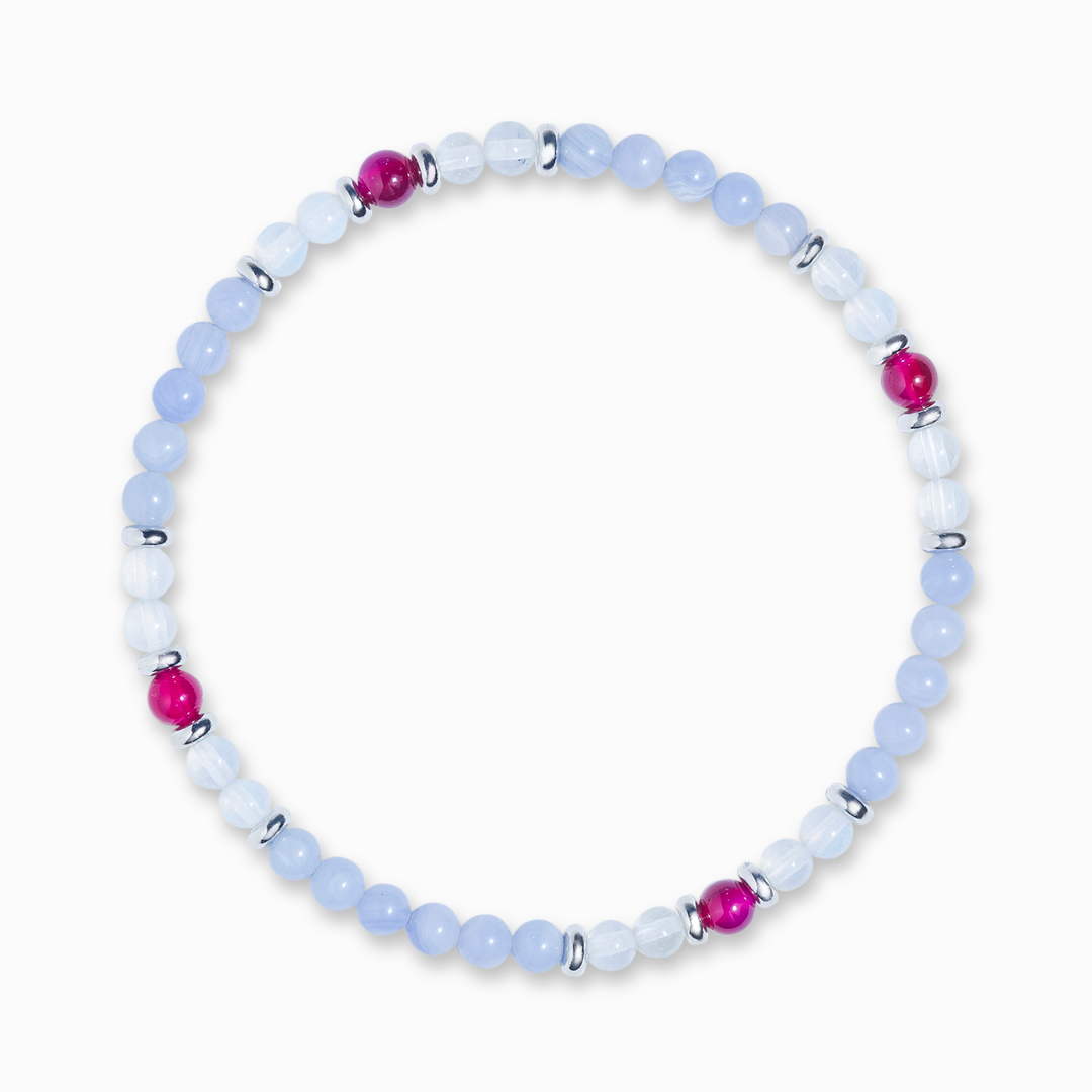 Blue Lace Agate & Opalite Mini Gemstone Bracelet