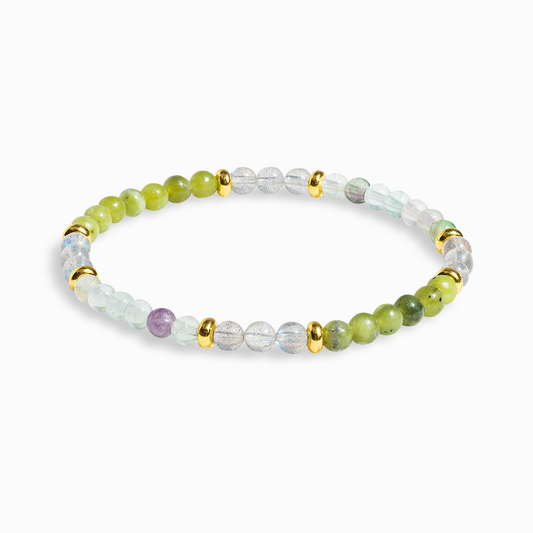 Fluorite, Labradorite & Green Jade Mini Gemstone Bracelet