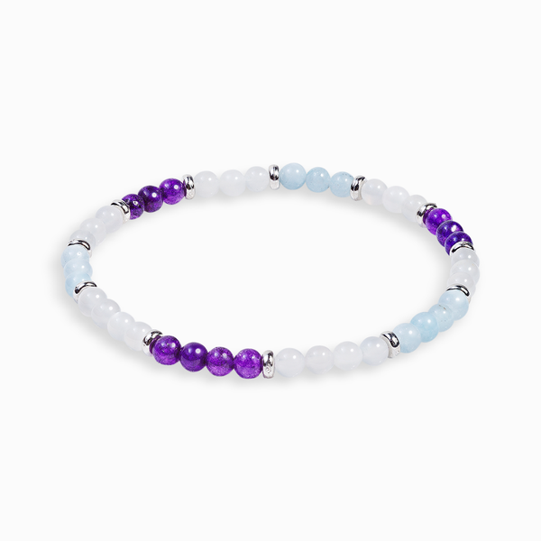 Amethyst, Aquamarine & Moonstone Mini Gemstone Bracelet