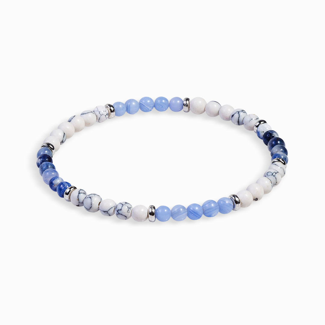 Blue Lace Agate, Howlite & Sodalite Mini Gemstone Bracelet II