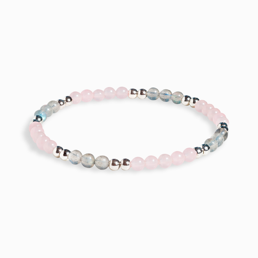 Labradorite & Rose Quartz Mini Gemstone Bracelet