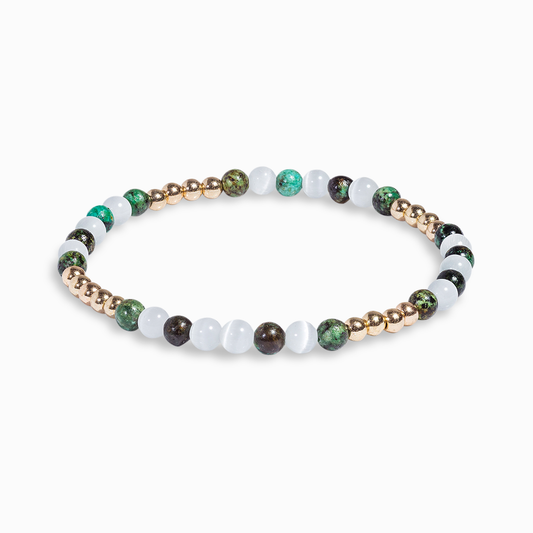 African Turquoise & Selenite Mini Gemstone Bracelet