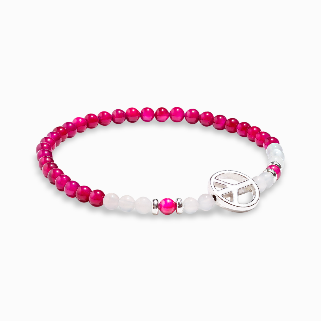 Moonstone & Pink Agate Mini Gemstone Bracelet III