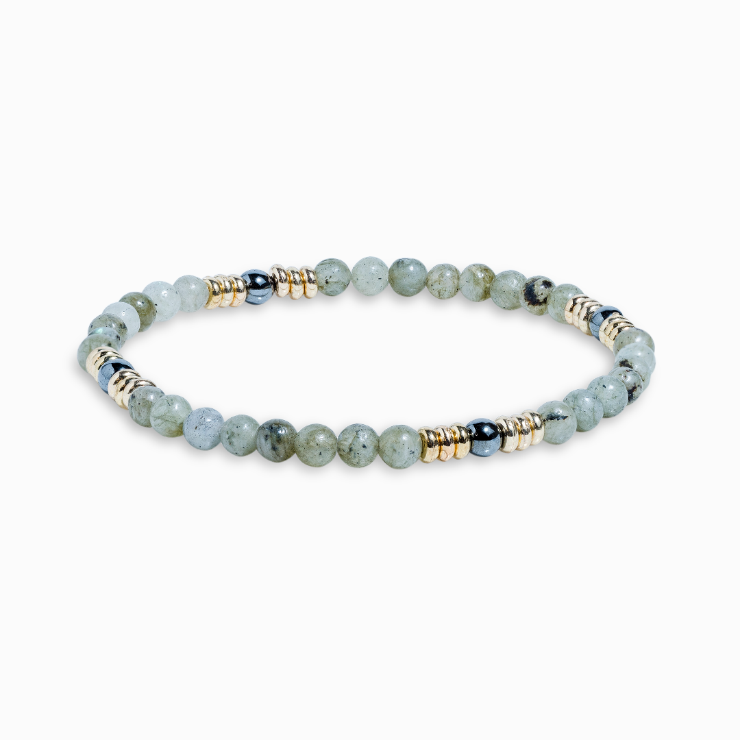 Labradorite & Hematite Mini Gemstone Bracelet