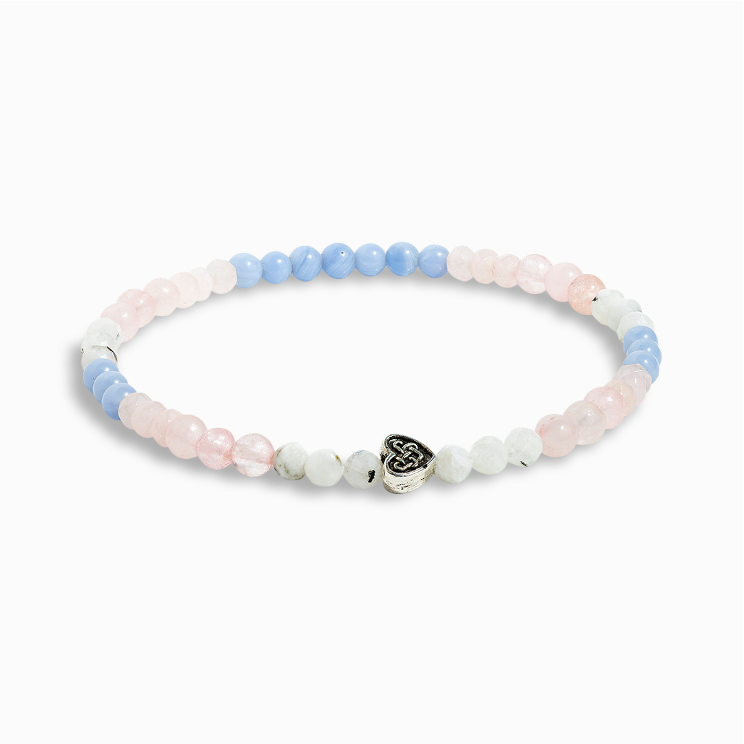 Blue Lace Agate & Rose Quartz Mini Gemstone Bracelet