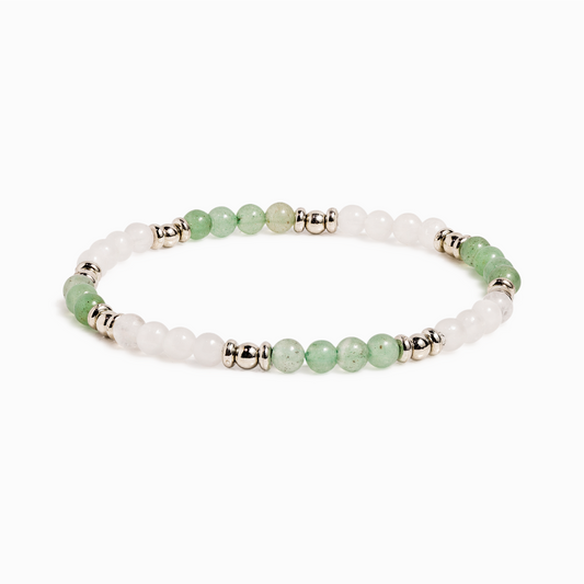 Fluorite & White Jade Mini Gemstone Bracelet