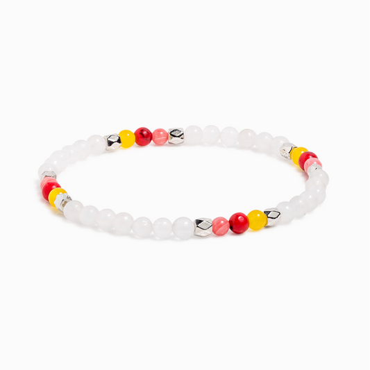 Moonstone & Red Magnesite Mini Gemstone Bracelet