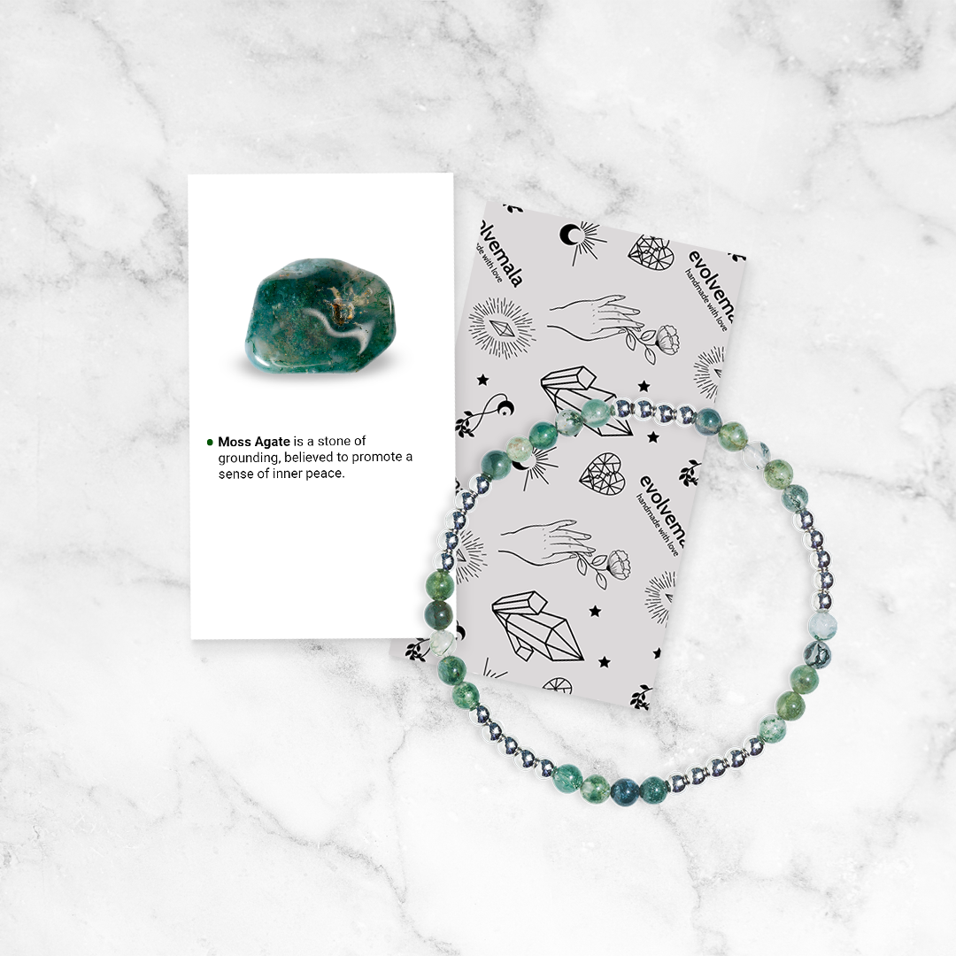 Moss Agate Mini Gemstone Bracelet