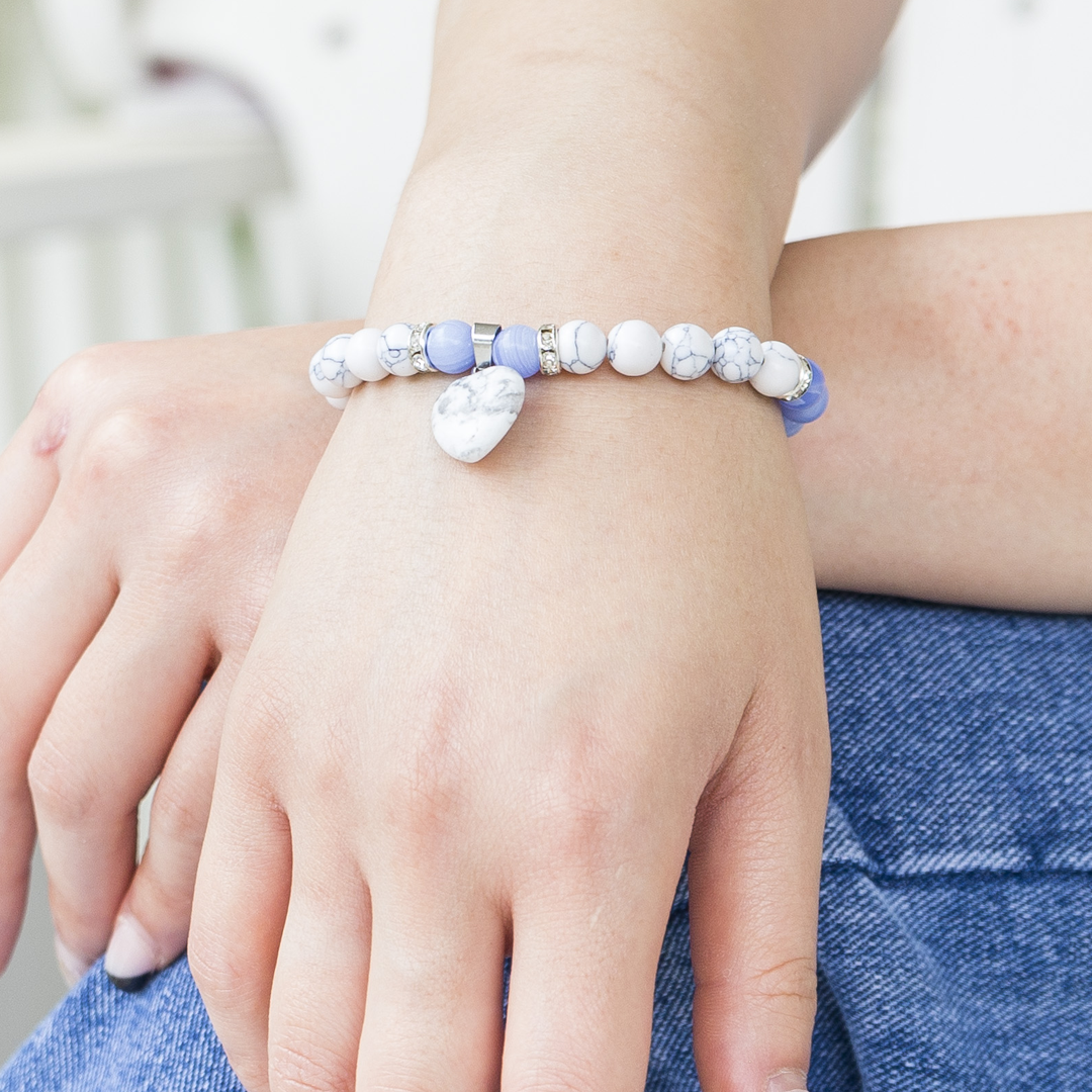 Blue Lace Agate & Howlite 'Dreamer' Bracelet