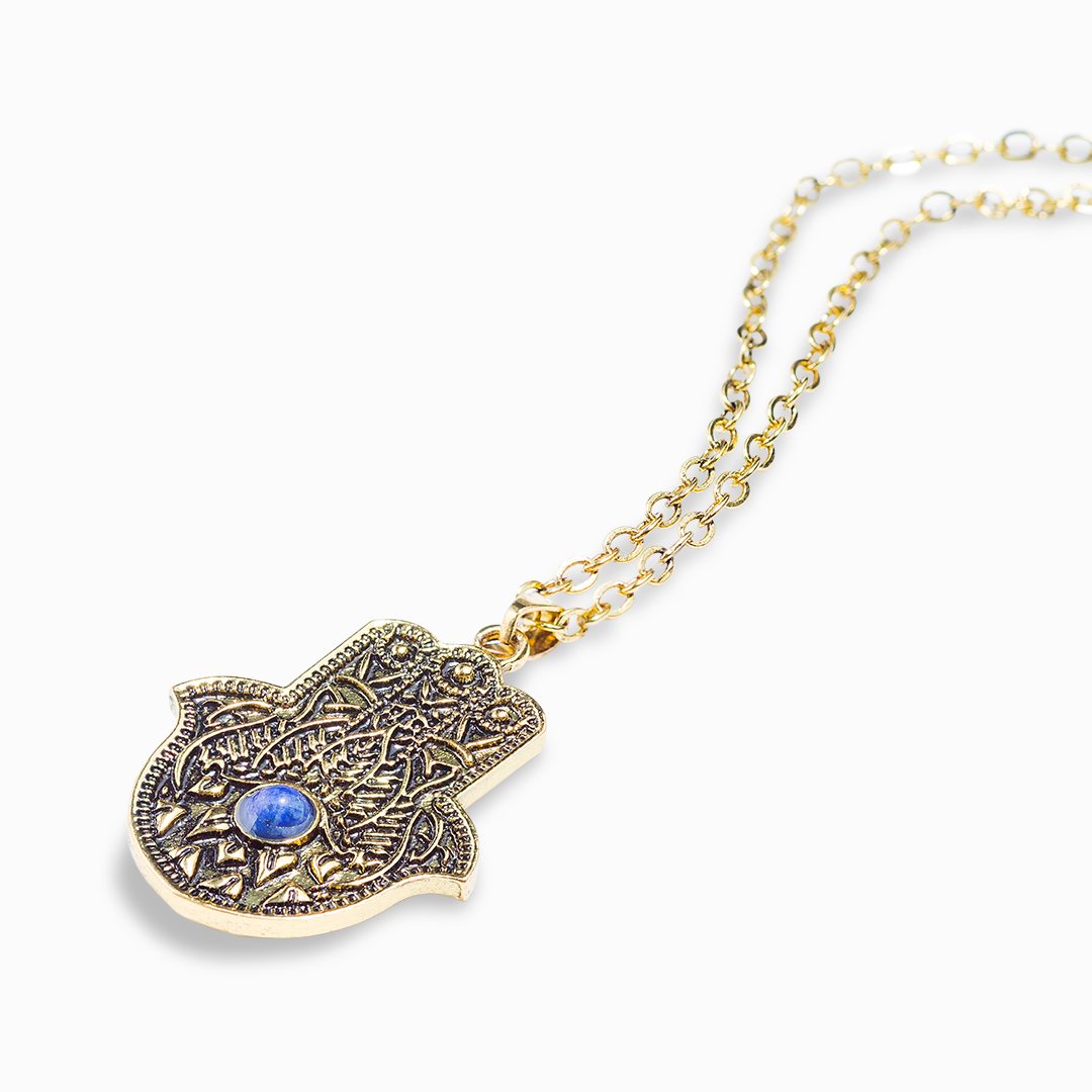 Lapis Lazuli Hamsa Necklace
