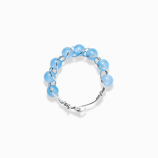 Aquamarine Mini Beaded Ring