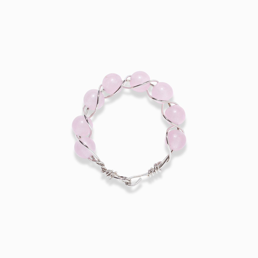 Rose Quartz Mini Beaded Ring
