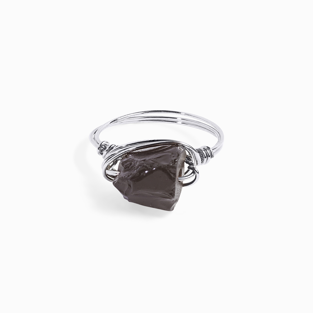 Obsidian Wire Wrapped Ring