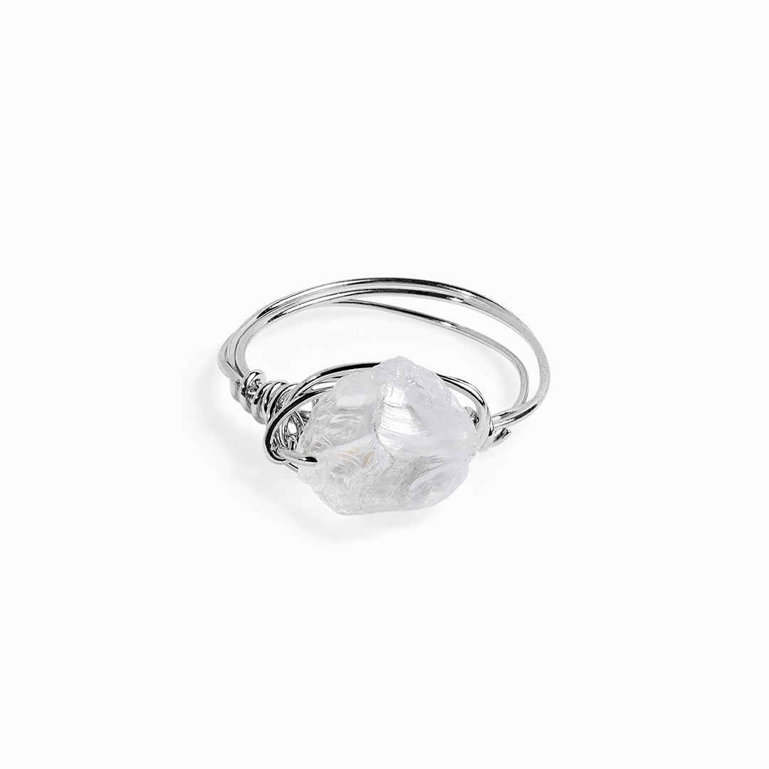 Clear Quartz Wire Wrapped Ring