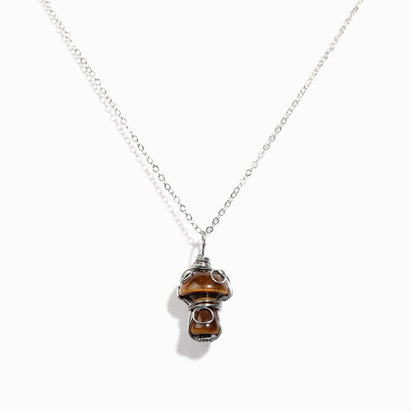 Tiger's Eye Mushroom Necklace
